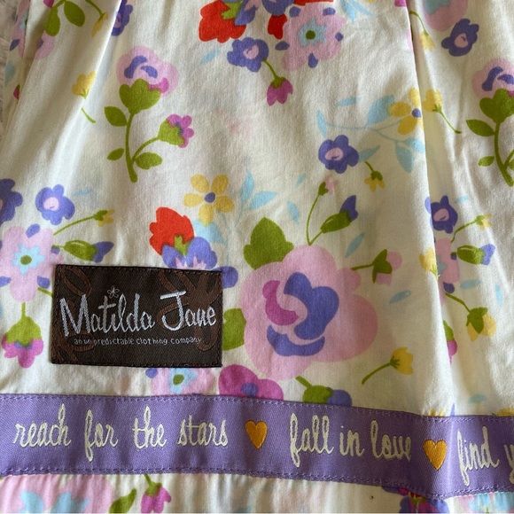 Matilda Jane | Apron shirt with flower designs sz 8 - Picture 8 of 12